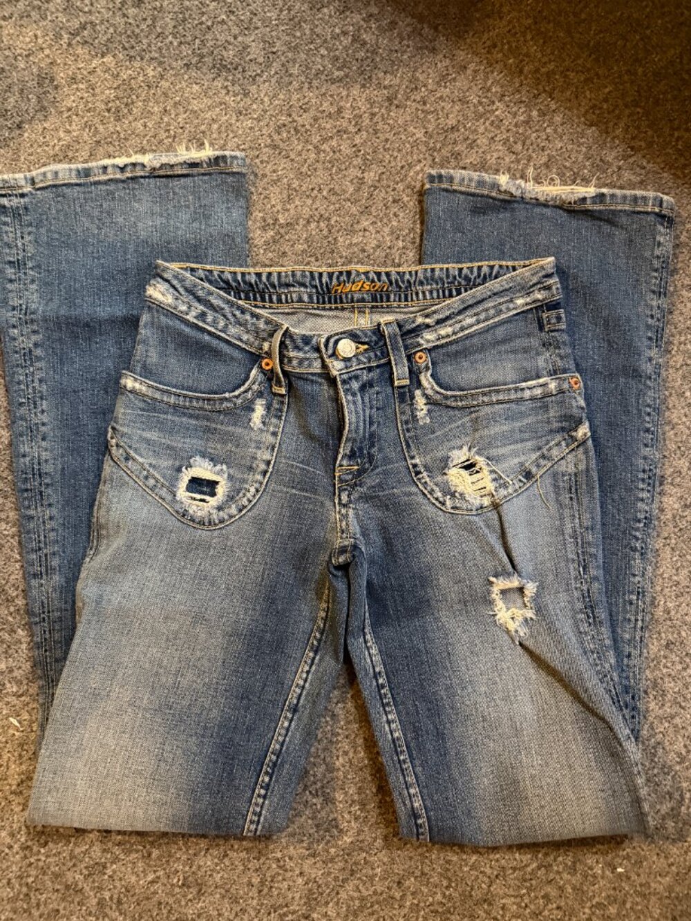 Hudson Jeans Flare Bootcut Distressed Denim Jean Size 28